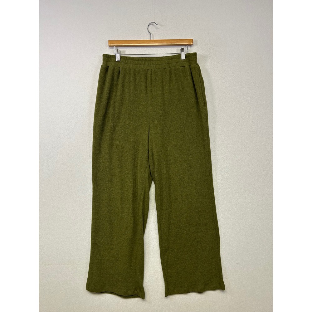 Cozycore C&C California Womens L Olive Green Wide Leg Lounge Pants